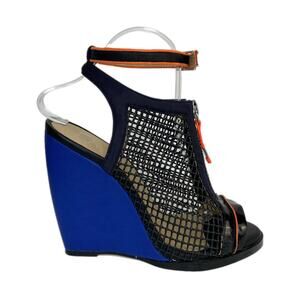 GWEN STEFANI GX Platform Wedge Sneakers - Mesh Zip Up - Y2K 2000s - Size 8.5
